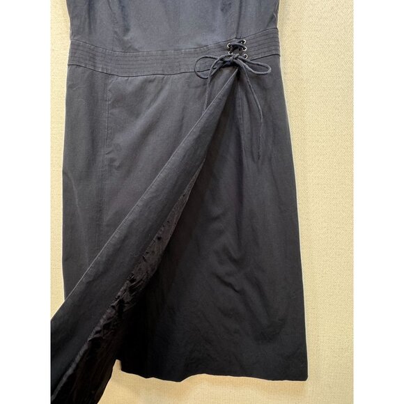 Ann Taylor Women's Sleeveless Wrap Sheath Dress Size 4 Dark Navy Mid-Length Busi - Picture 6 of 11